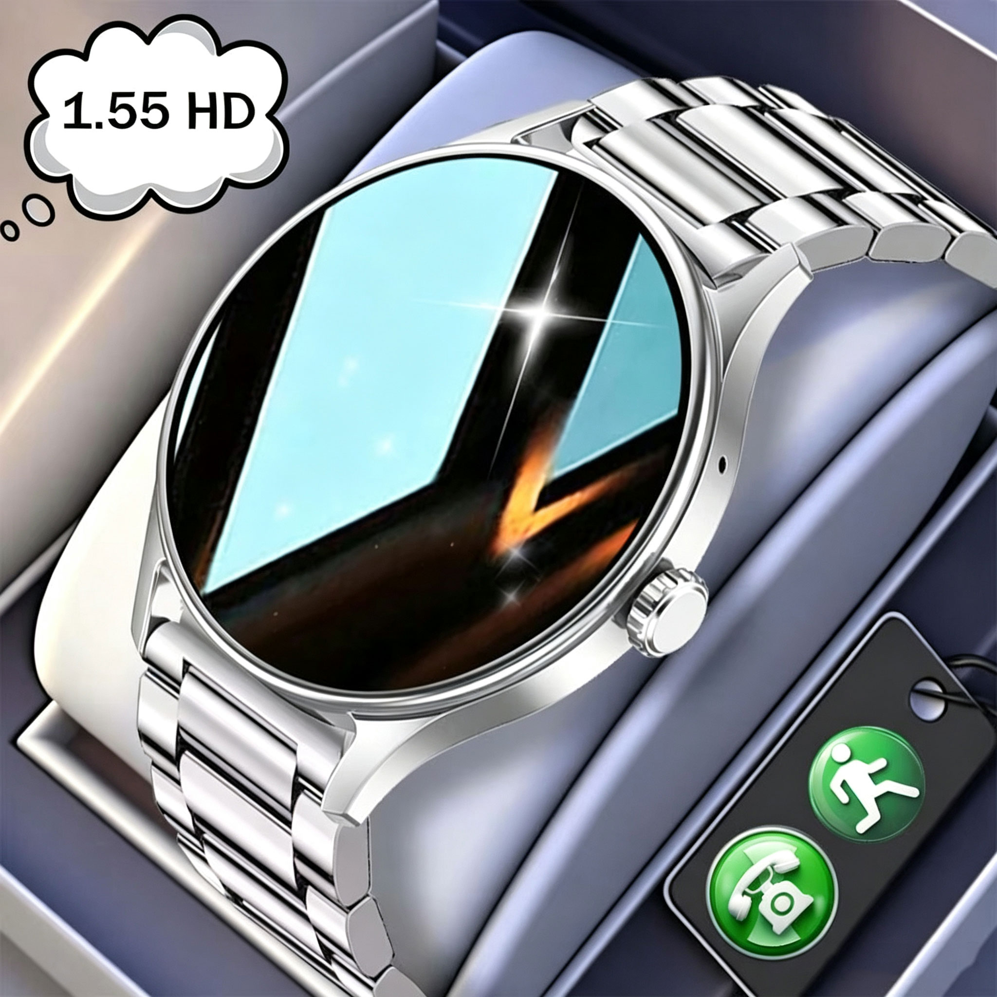 Men'S Fashion App - Relógio Inteligente Fashion Plus 1.55 HD