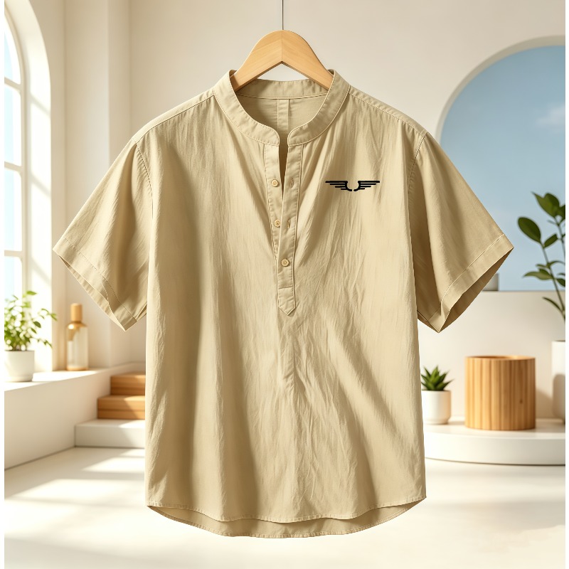 Linen Shirt Summer - Camisa masculina de algodão e linho