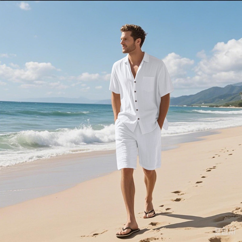 Linen Shirt Summer - Conjunto Masculino de Camisa de Linho
