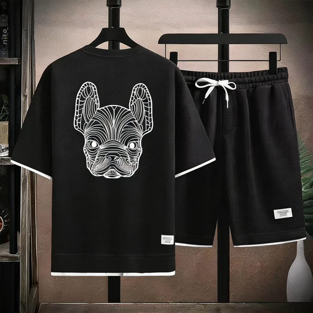 Mens Fashion Clothes - Conjunto de camiseta e shorts masculino