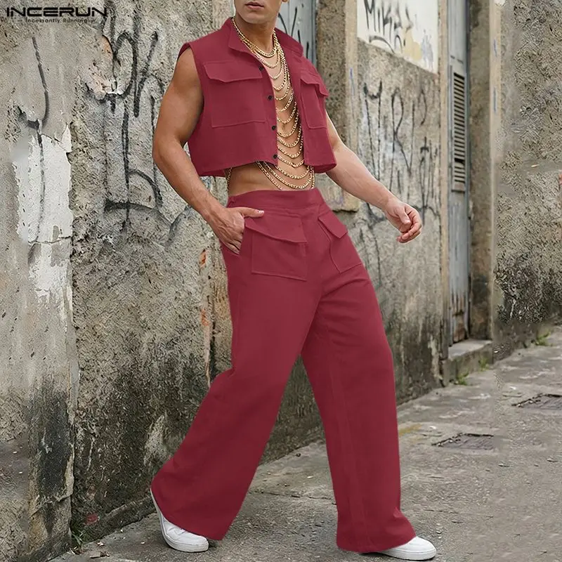 Men'S Fashion Designer - Conjuntos Masculinos INCERUN: Camisetas Regata Sólidas