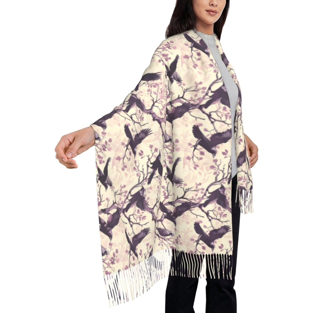Yellow Men'S Fashion - Cheery Blossom e Corvo Halloween Cachecol
