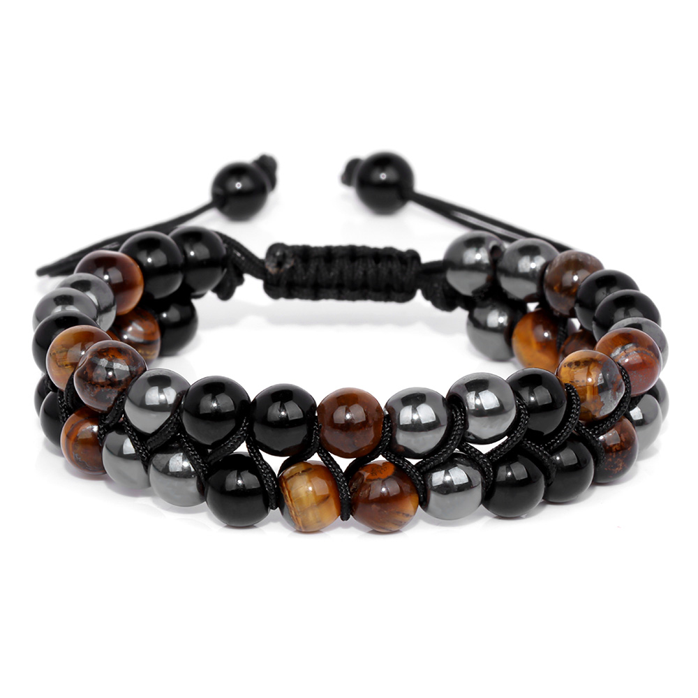 Men'S Fashion Mag - Moda masculina tripla proteção pulseiras hematita