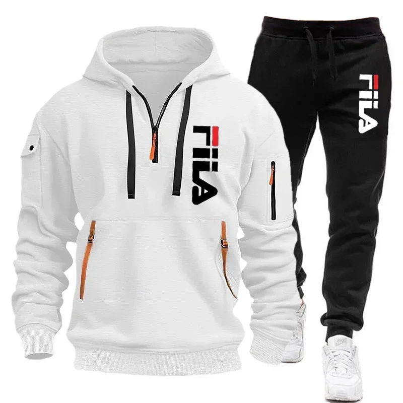 Mens Fashion Zip Up - Conjunto de duas peças para homens,