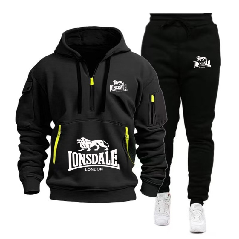 Mens Fashion Zip Up - Conjunto de Moletom Masculino LONSDALE com