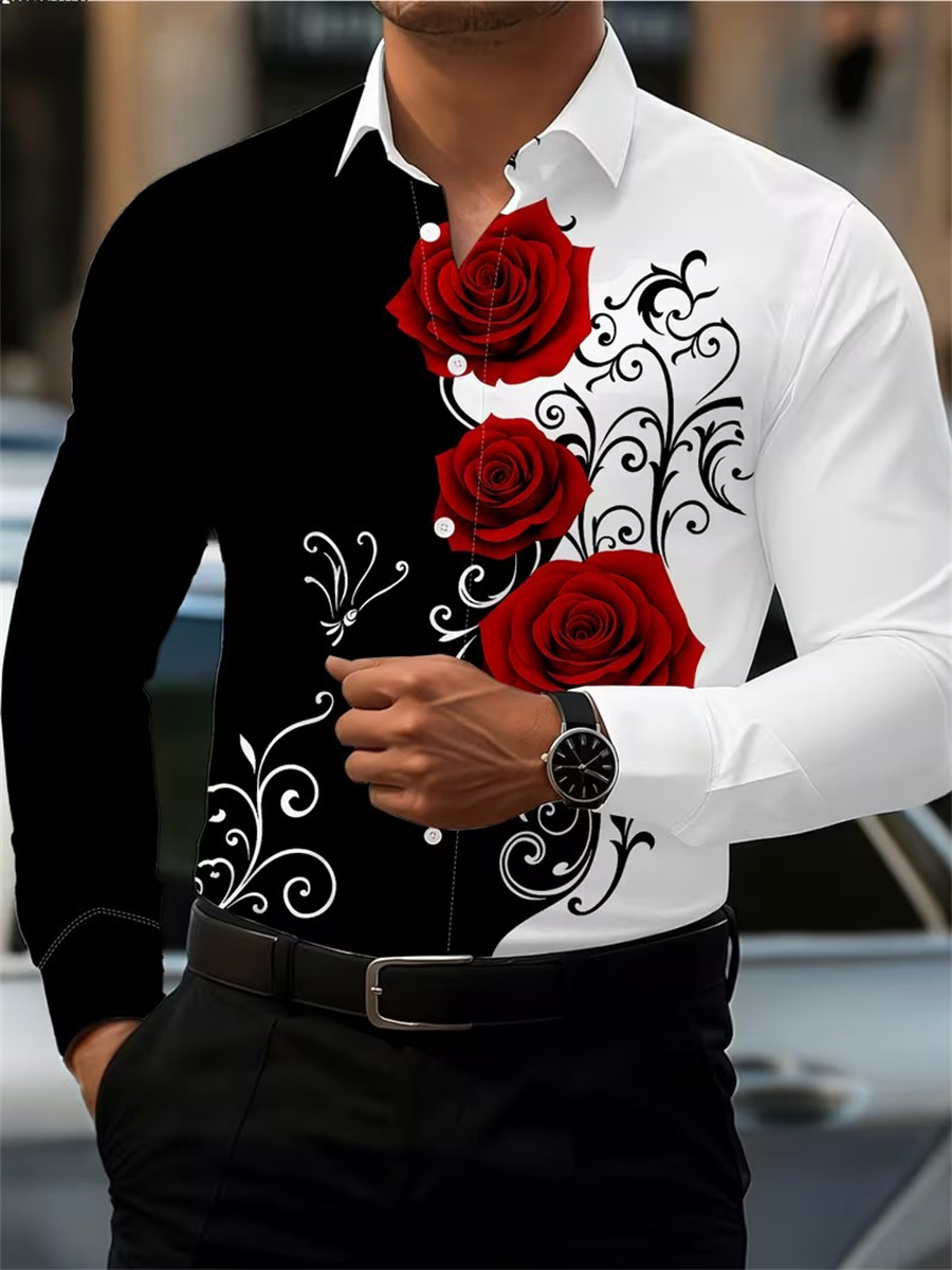 Men'S Fashion Designer - Camisa Masculina de Manga Longa com