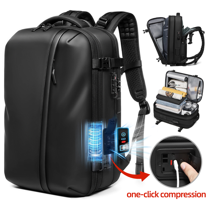 Mens Fashion Zip Up - Mochila de Viagem Masculina com Compressão