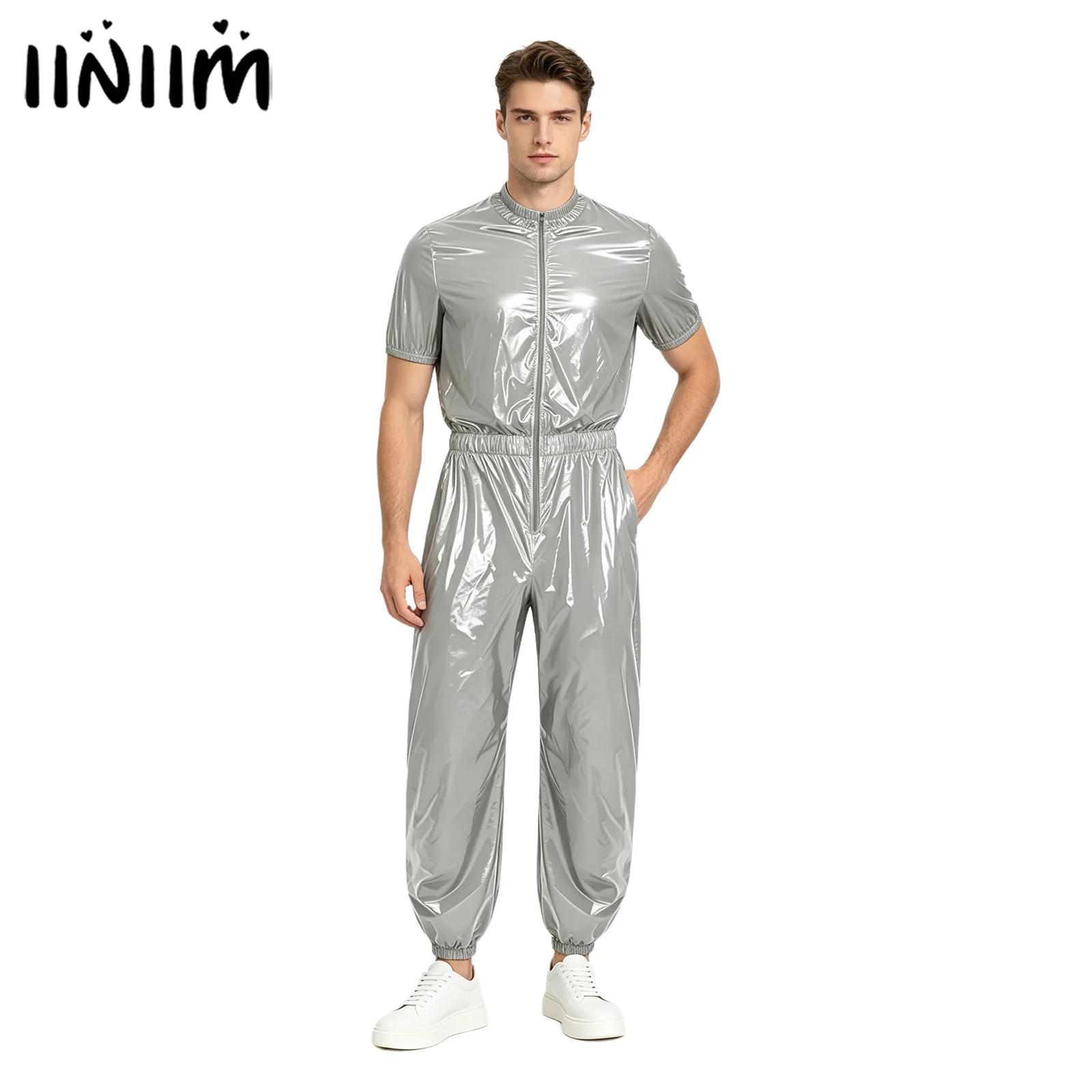 Mens Fashion Zip Up - Macacão Impermeável Masculino com Zíper Frontal,