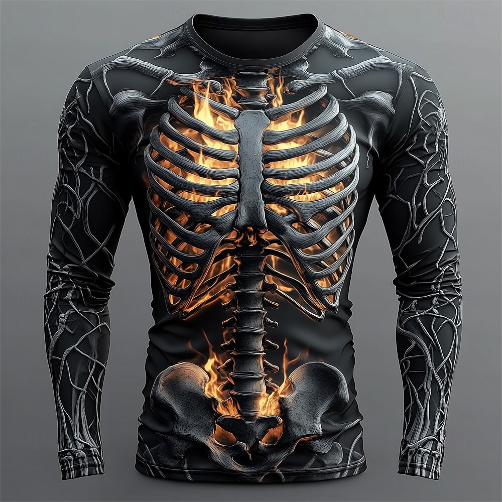 Men'S Fashion T Shirts - Camiseta Masculina de Manga Longa com