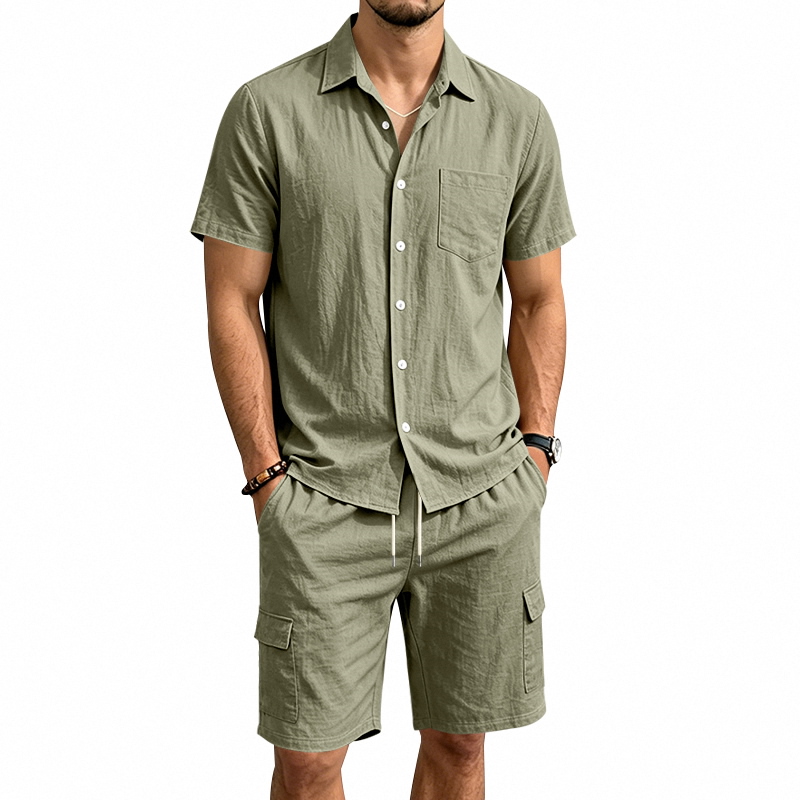 Linen Shirt Summer - Conjunto Masculino de Verão em Linho