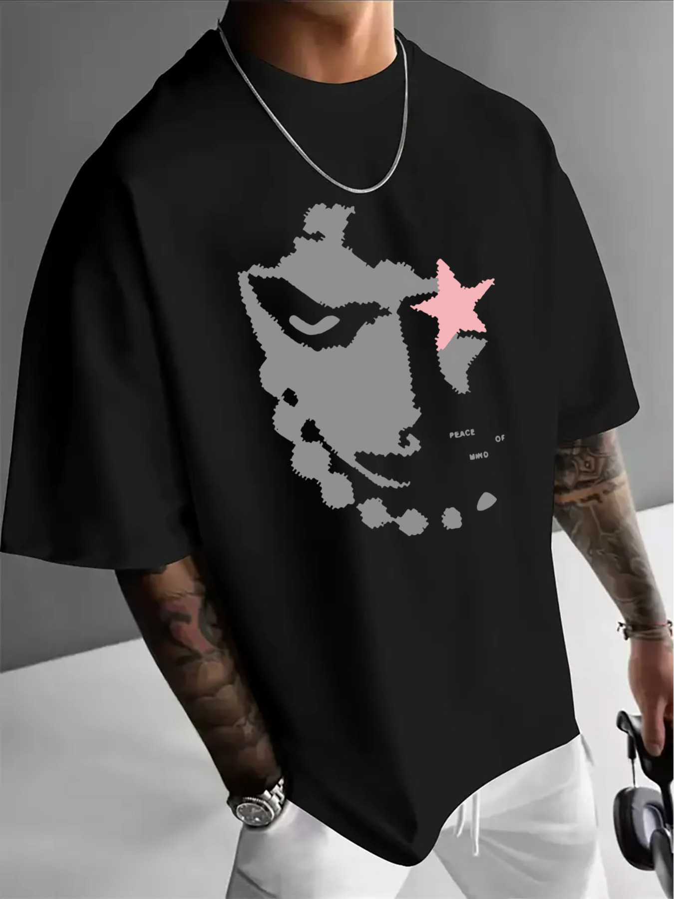 Men'S Fashion App - Camiseta Casual Masculina com Estampa Gráfica