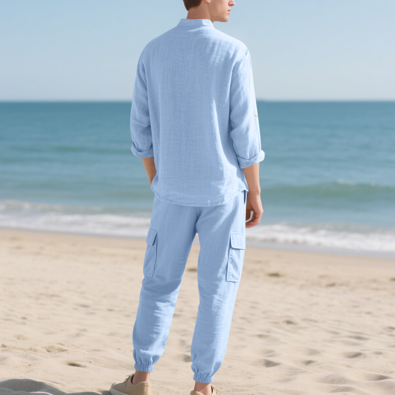 Conjunto Masculino de Linho Re - Linen Shirt Summer avaliação e preço