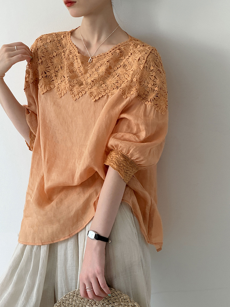 Blusas Femininas de Linho 100% - Linen Shirt Summer avaliação e preço