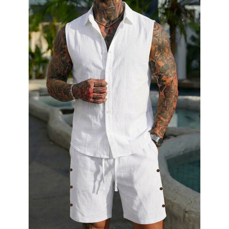 Conjunto Masculino de 2 Peças  - Linen Shirt Summer avaliação e preço
