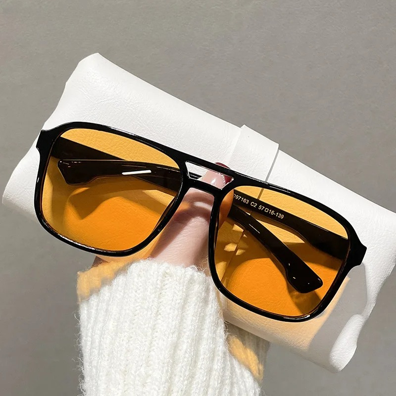 Óculos de Sol Quadrados com Po - Yellow Men'S Fashion avaliação e preço
