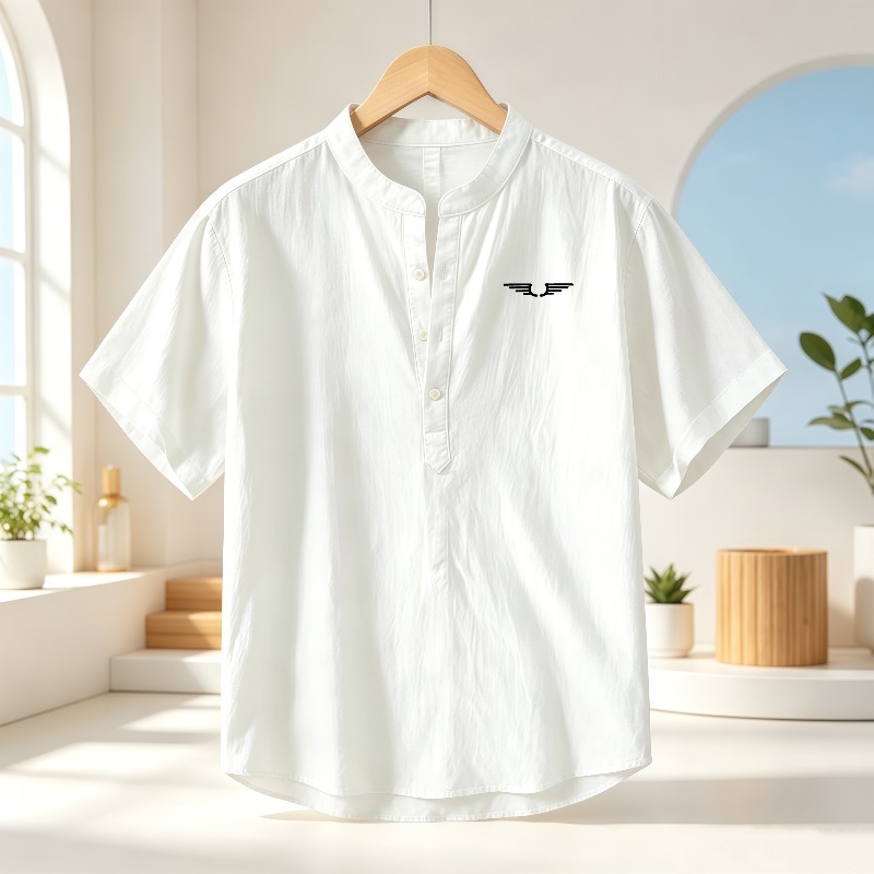 Camisa masculina de algodão e  - Linen Shirt Summer avaliação e preço