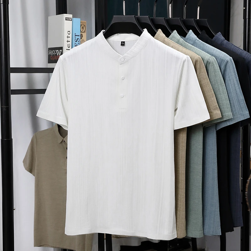 Camisas Masculinas de Linho Te - Linen Shirt Summer avaliação e preço