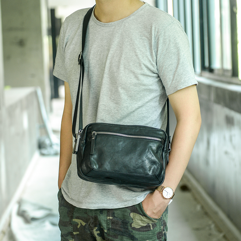 Bolsa de ombro de couro mascul - Yellow Men'S Fashion avaliação e preço
