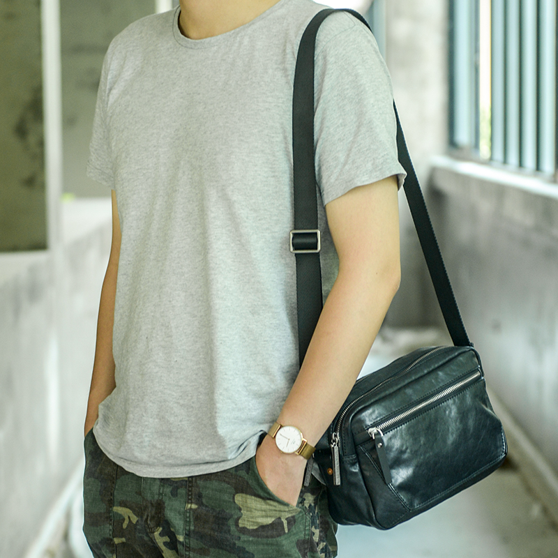 Bolsa de ombro de couro mascul - Yellow Men'S Fashion avaliação e preço