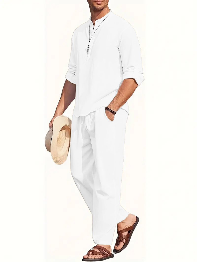 Conjunto de Terno de Linho Bra - Linen Shirt Summer avaliação e preço