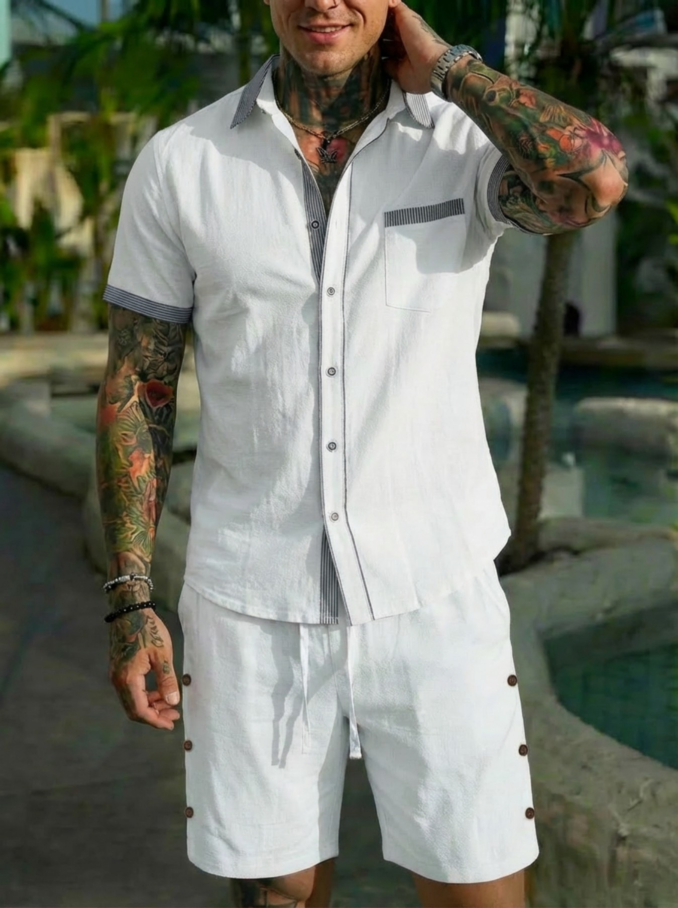 Conjunto Masculino de Camisa E - Men'S Fashion Designer avaliação e preço