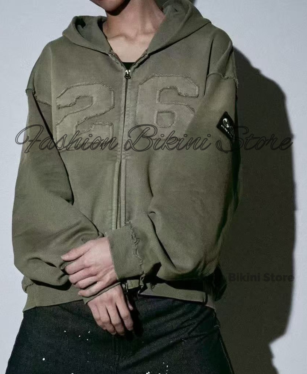 NOVO Moletom Retro Cinza Lavad - Mens Fashion Zip Up avaliação e preço