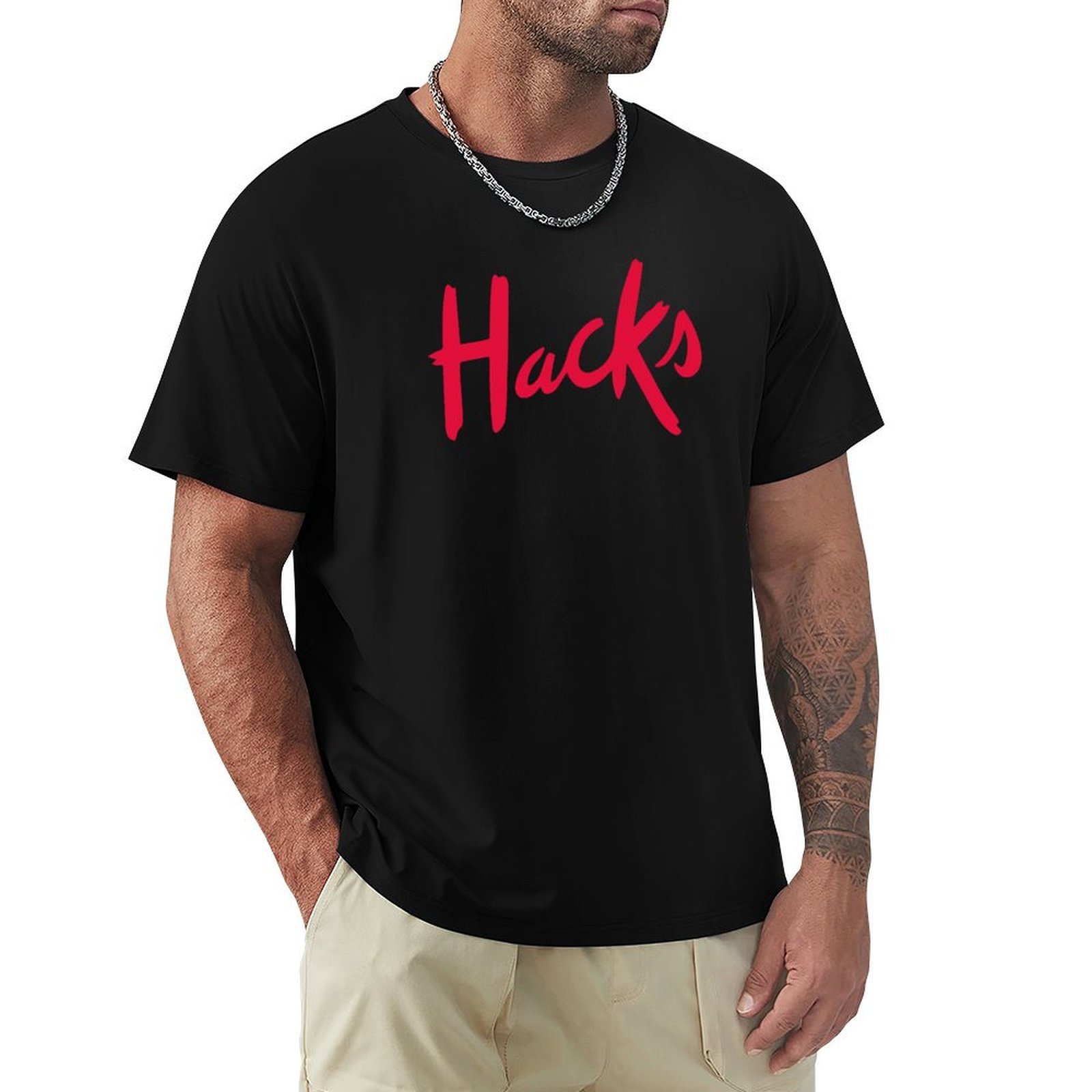 Camiseta com logotipo Hacks, c - Mens Fashion Hacks avaliação e preço