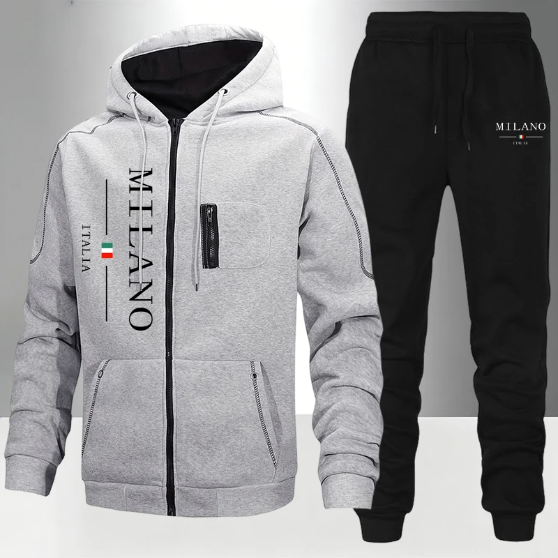 Conjunto Masculino de Moda Ita - Mens Fashion Zip Up avaliação e preço