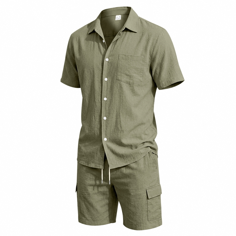 Conjunto Masculino de Verão em - Linen Shirt Summer avaliação e preço