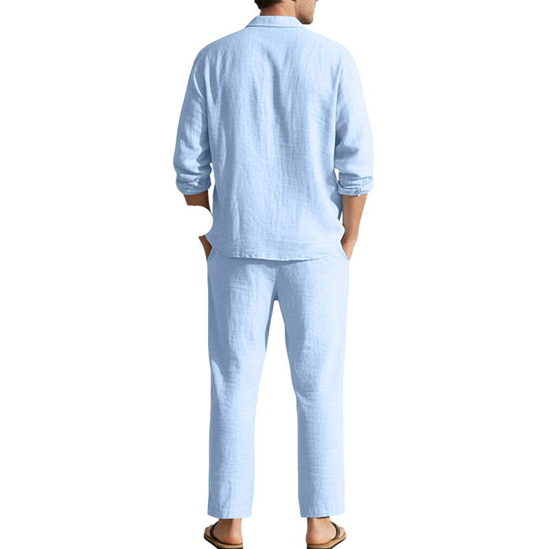 Conjuntos Casuais de Linho Pri - Linen Shirt Summer avaliação e preço